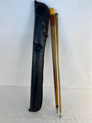Vintage Mali 2 Piece Pool Cue with Soft Case 58" 19.7oz