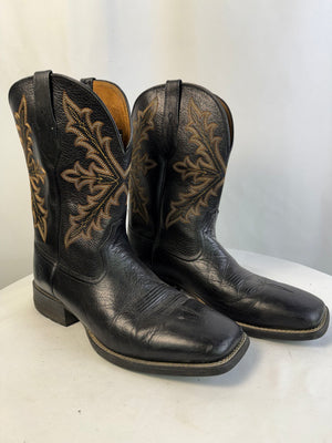 Ariat Men's Qualifier Western Cowboy Boots Black 10035899 Size 13 D Square Toe