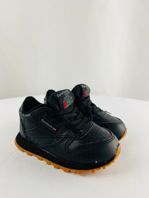 Reebok Classic Black Core Black Leather Toddler Sneakers 5 | GX9396