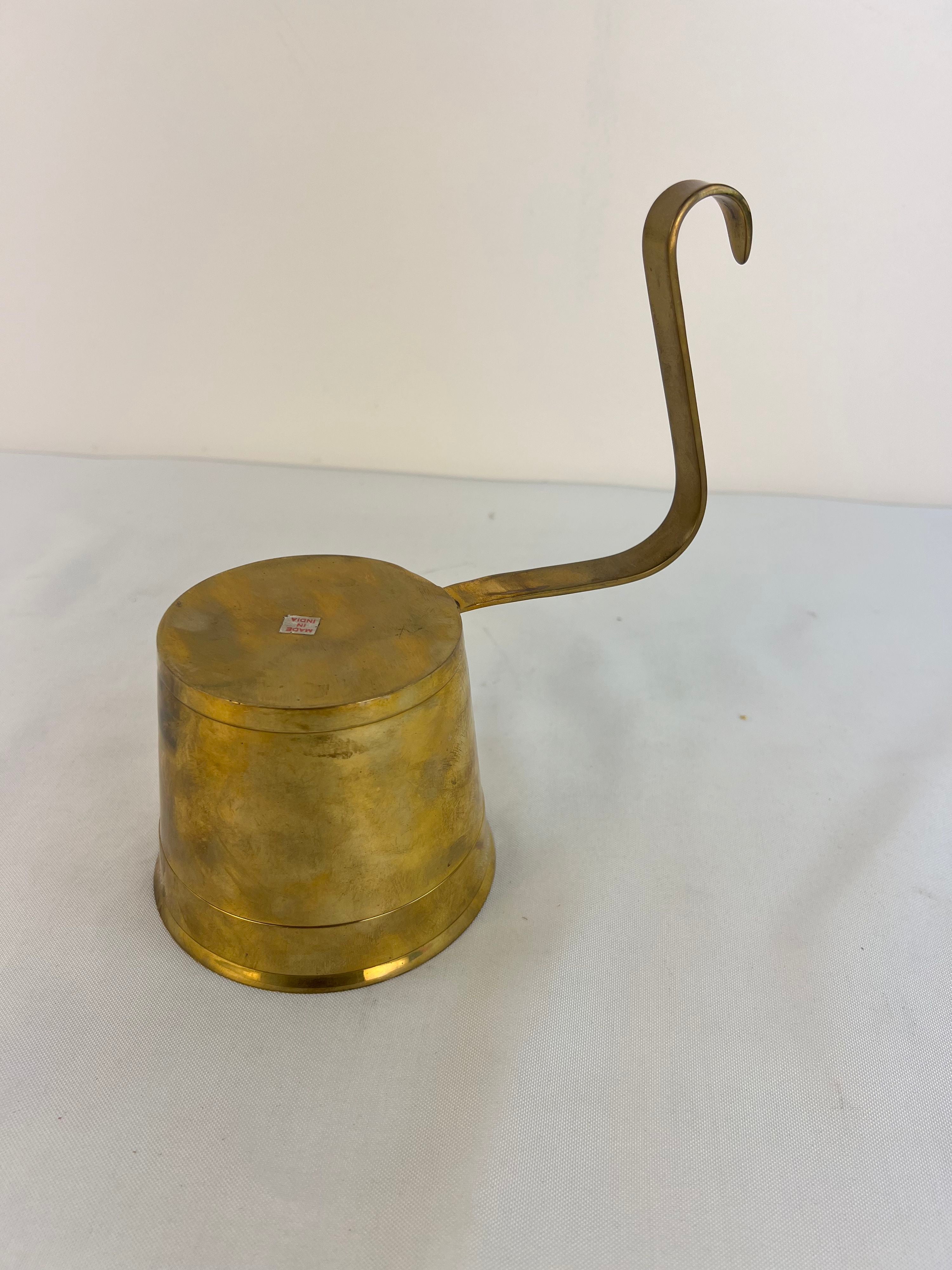 Vintage Brass Cachepot Stocking Holder Mantle Hanger Christmas