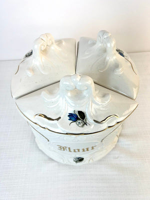 Vintage Maurice Of California Pottery EUROPEAN STYLE 3 PIECE CANISTER SET