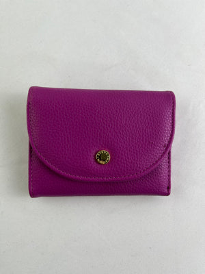 Steve Madden Magenta Pebbled Leather Bifold Small Wallet