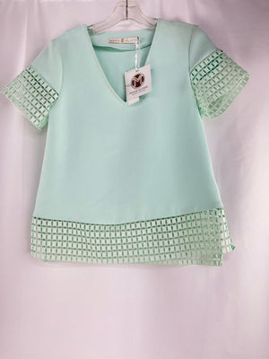 Marie Merrit Top Oliver Light Green Blouse 217119L Ice Women's XS