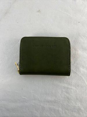 Portland Leather Goods Small Zip Wallet Full Grain Pine Green
