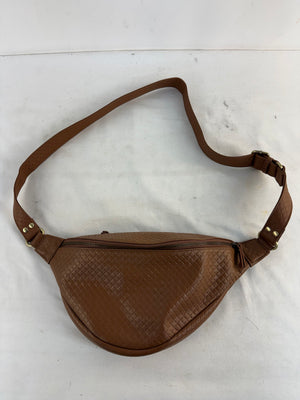 Andar The Tatum Woven Leather Belt Bag Sienna Brown Fanny Pack Crossbody Sling