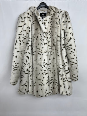 Dennis Basso Beige Reversible Faux Fur To Water Coat Women's 1X NWT