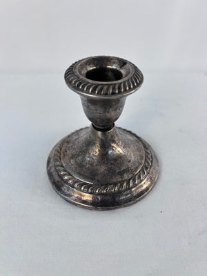 Vtg Single Gorham STERLING Silver Weighted Candlesticks #667 Rope Border 3.5”