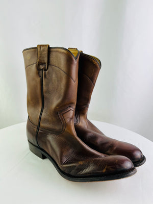 Corral A4068 Honey Brown Leather Round Toe Roper Men's Boots Size 14D