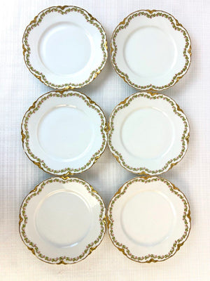 Set of 6 Haviland Limoges Schleiger 98 Clover Leaf 7.5” Salad Plates France