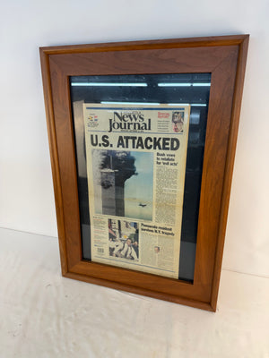 Vintage 9/11 Newspaper Sept 12 2001 Pensacola News Journal US Attacked Framed