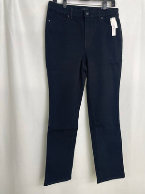 Talbots High Waist Black Straight Leg Jeans Women 10P Slimming Full Length NWT