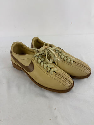 Vintage 1984 Nike Bowling Shoes Men's 10 Tan Brown Leather Rare 80s 840608SN OG