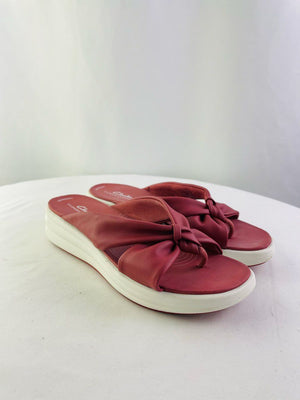 Clarks Cloudsteppers Drift Ave Knotted Slide Sandals in Dusty Rose Size 8M