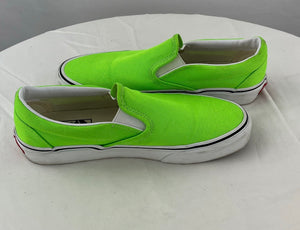 VANS Unisex Lime Green Canvas Classic Slip On Sneakers Size M 5.5/W 7
