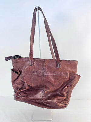 Duluth Trading Company Brown Leather Tote Bag