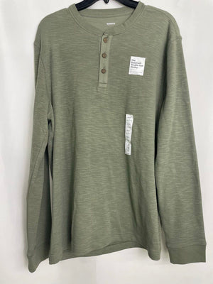 Sonoma Supersoft Double Knit Henley Erika Olive Men Large NWT Gorpcore