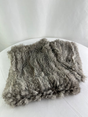 525 America Gray Rabbit Fur Infinity Scarf Women's Accessories Luxurious