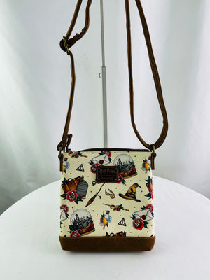 Loungefly x Harry Potter Tattoo Print Crossbody Bag Magical Items Like New