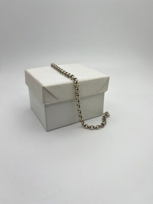 925 Sterling Silver Bracelet 4.8g Cable Chain 7 in.