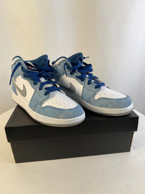 Nike Air Jordan 1 Mid SE (GS) "French Blue" Blue Sneaker Athletic Youth 7
