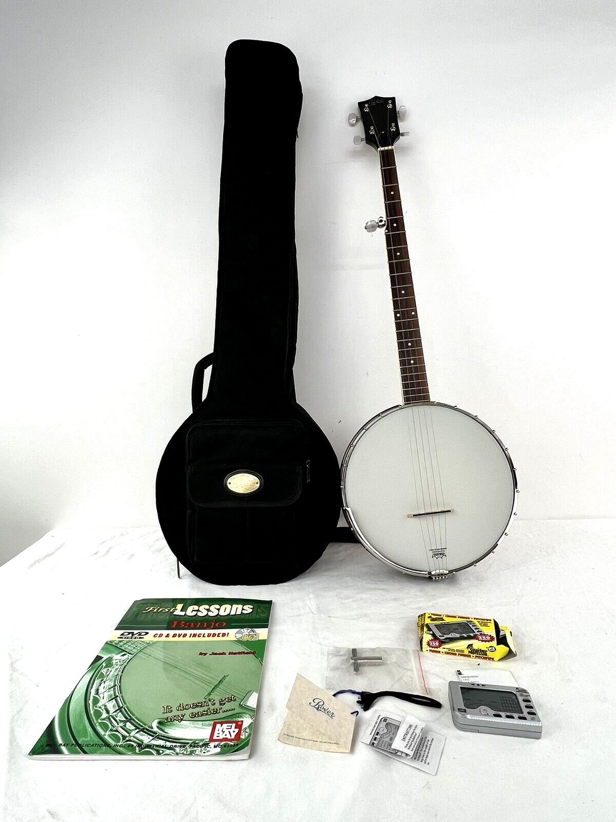 Rover RB-20 Student 5-String Banjo Open Back w/ Case & Lesson Book