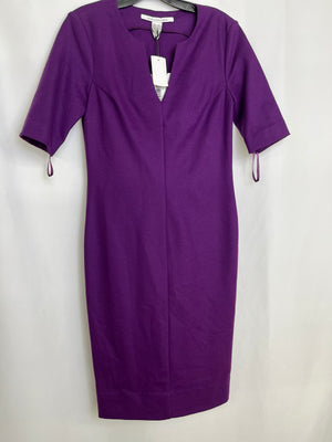 Diane von Furstenberg Deep Poppy Tailored Luxury Dress Wool Women's 6 NWT