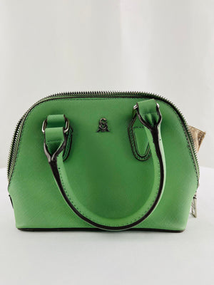 Steve Madden BFAITH Mini Green Saffiano Leather Top Handle Satchel