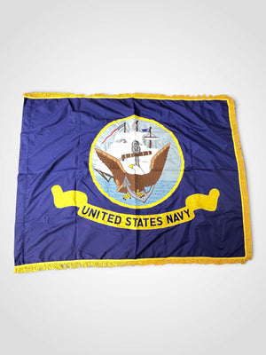 US Navy Official Ceremonial Presentation Flag Gold Fringe Embroidered 68"x52"