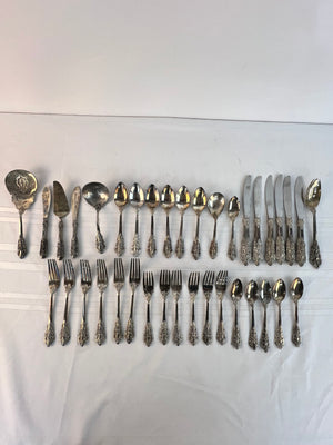 Vintage Antique Godinger Baroque Silverware Flatware Lot of 37 Pieces