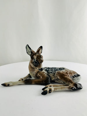 Rosenthal Germany Reclining Fawn Figurine Prof. Fritz Heidenreich Design Decor