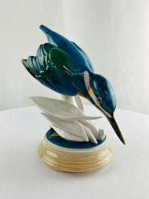 Royal Dux Bohemia Limited Edition Kingfisher Alcedo Atthis Porcelain Figurine