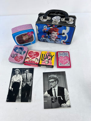 I Love Lucy Memorabilia Lot Tin Lunch Box TV Watch Deck Playing Cards Mini Books