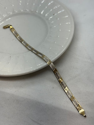 Milor 925 Sterling Silver Bracelet 6.5g Graduating Two-Tones Vintage 7.5 in.