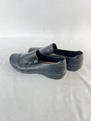 Clarks Collection Cora Harbor Women 11 M Black Leather Side Zip Slip On Shoes