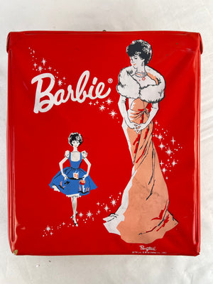 Vintage Barbie Fashion Doll Red Case Mattel Inc. 1962 Bubblecut