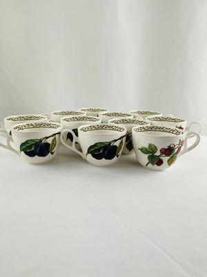 Noritake Primachina Royal Orchard 9416 Fruit Print Teacups Set of 11 Japan