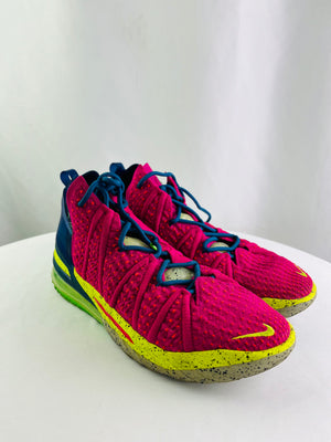 Nike LeBron 18 Los Angeles By Night Pink Prime Blue Men Sneaker 12 | DB8148-600