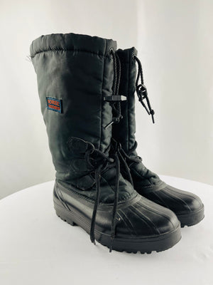 Sorel Kaufman Black Insulated Felt Lined Waterproof Snow Boots Women's 8