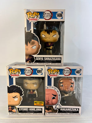 Funko Pop Demon Slayer Lot of 3: Gyomei Hot Topic, Genya, Haganezuka