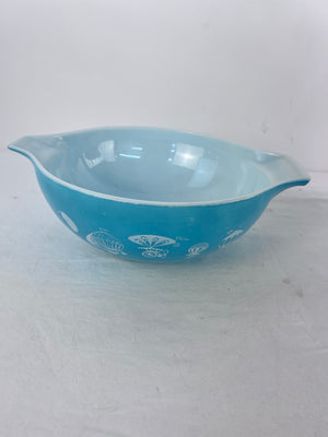Retro Pyrex Blue Glass Mixing Bowl 4Qt Mid-Century Modern