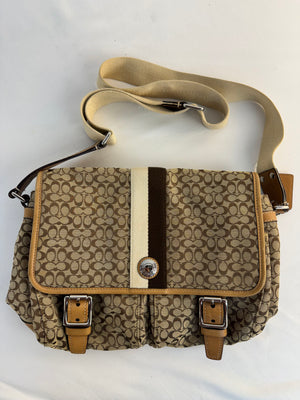 Vintage COACH Voyager Messenger Bag F70182 Signature Canvas Crossbody Medium Y2K