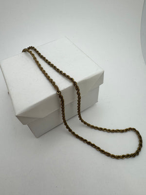 Danecraft 925 Sterling Silver Necklace 7.3g Gold-Tone Rope Chain 17.5 in.