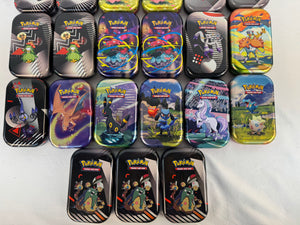 Pokémon TCG Mini Tin Collection Mega Lot of 27 - Empty Card Storage Boxes