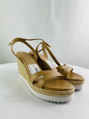 Stuart Weitzman Espadrille Wedge Sandals in Nude Size 7.5B