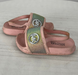 Michael Kors Infant Pink Glitter Baby Sandals Flip Flops Size 5