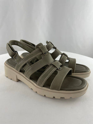 Clarks Ultimate Comfort Coast Shine Olive Slingback Sandal Women's Size 11