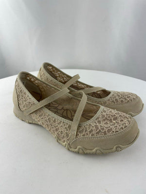Skechers Relaxed Fit Memory Foam Natural Strappy Lace Shoes Women's 8.5