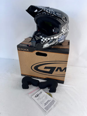 GMAX Youth MX-46Y Off-Road Anim8 Helmet Dark Silver/Black YTH-Small 49-50cm