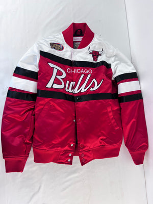Chicago Bulls Mitchell and Ness Satin Jacket Size Small