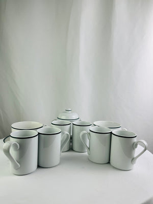 Dansk Bistro Christianshavn Green Band 14 Piece Tea & Coffee Set